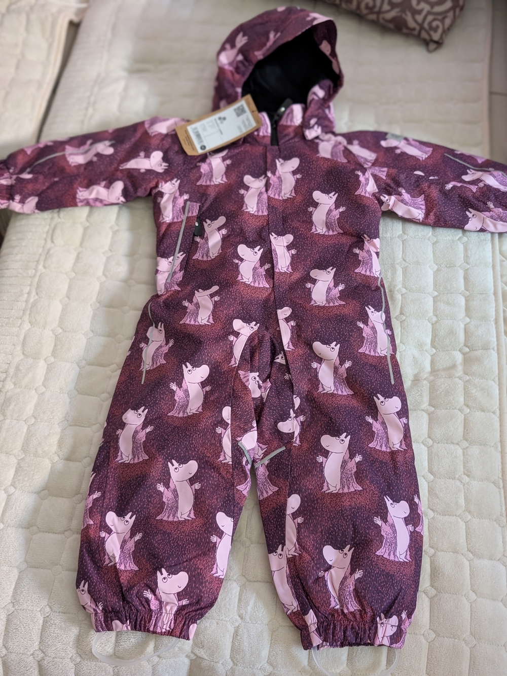 New Reima Finland Waterproof Kids Hooded Snowsuit 2T Moomin